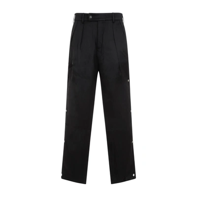 Amiri Wide Leg Pleated Trousers With Expandable Sides In Black