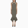 Andreädamo Grey Midi Dress With Cut-out In Grey