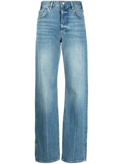 Anine Bing Roy Jeans Woman Blue In Cotton