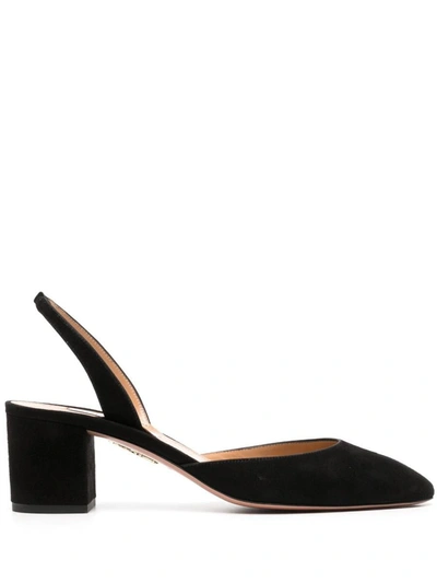 Aquazzura Slingback Block-heel Pumps In Black