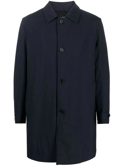 Aspesi Blue Wool Single-breasted Coat