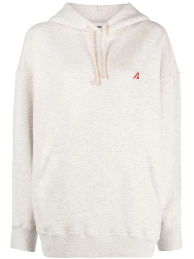 Autry Logo-patch Cotton Hoodie In White