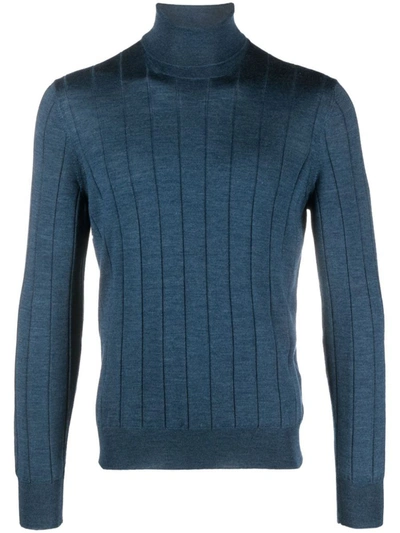 Barba Turtle Neck Jumper Clothing In Blue