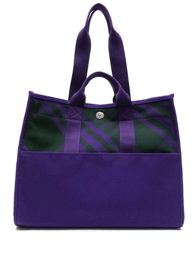 Burberry Shopper Tote Bags In Pink & Purple