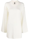 By Malene Birger Rolled-trim Knitted Jumper In Nude & Neutrals