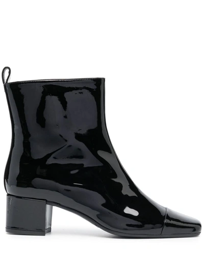 Carel Paris Black Patent Leather Boots Shoes