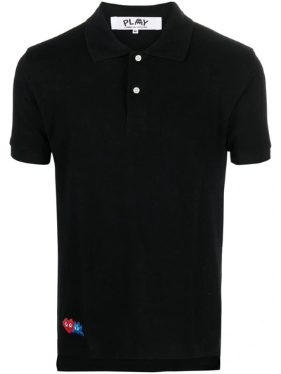 Comme Des Garçons Play Mens Polo T-shirt Knit Clothing In Black