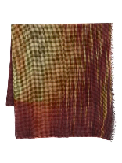 Destin Abstract-pattern Jacquard Scarf In Yellow & Orange