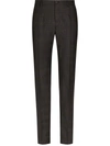 Dolce & Gabbana Tailored Woolen Trousers Check Pattern In Brown