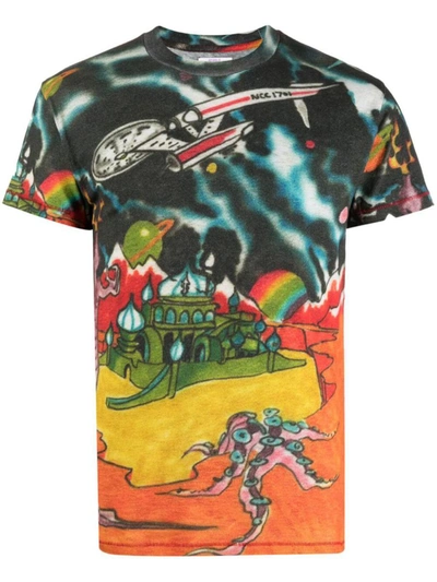 Erl Cartoon-print Cotton T-shirt In Multicolour