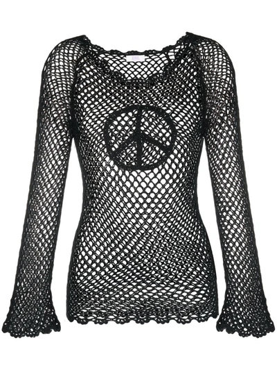 ERL ERL WOMENS HAND CROCHET PEACE TOP KNIT CLOTHING