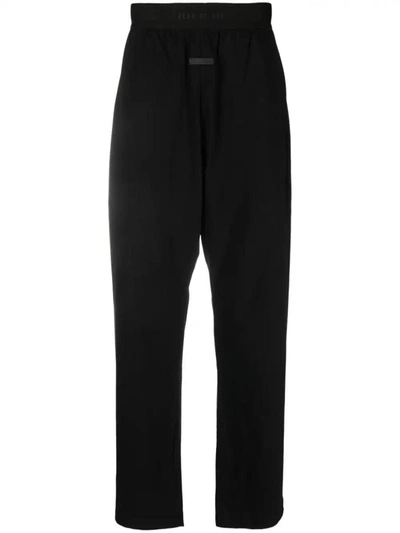 Fear Of God Logo-patch Straight-leg Trousers In Black