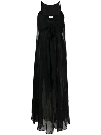 Filippa K Semi-sheer Silk Slip Dress In Black