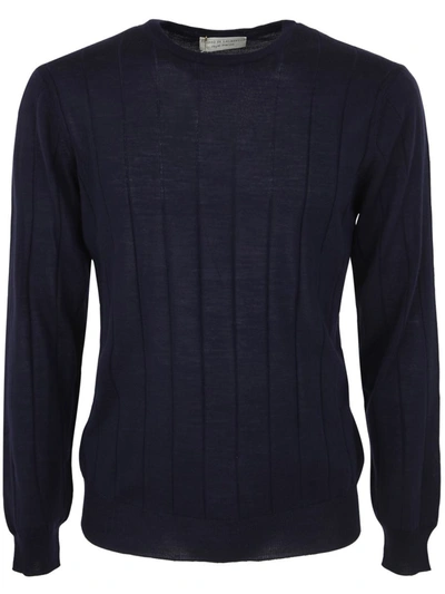 Filippo De Laurentiis Royal Merino Long Sleeves Turtle Neck Ribbed Jumper Clothing In Blue