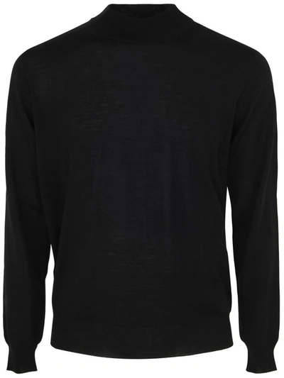 Filippo De Laurentiis Royal Merino Long Sleeves High Neck Jumper Clothing In Black