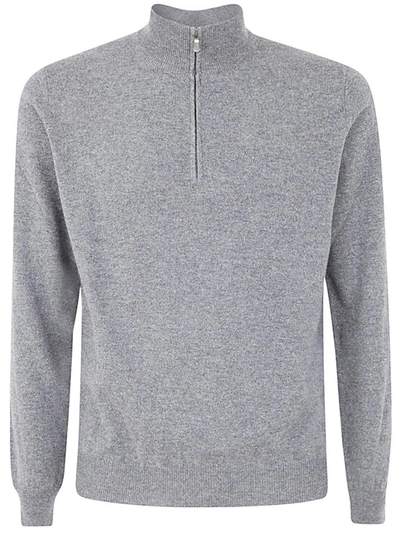 Filippo De Laurentiis Wool Cashmere Long Sleeves Half Zipped Jumper Clothing In Grey