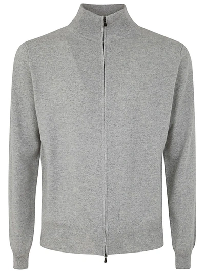 Filippo De Laurentiis Wool Cashmere Long Sleeves Full Zipped Sweater Clothing In Grey