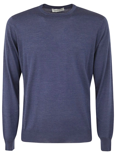 Filippo De Laurentiis Wool Silk Cashmere Long Sleeves Crew Neck Sweater Clothing In Blue