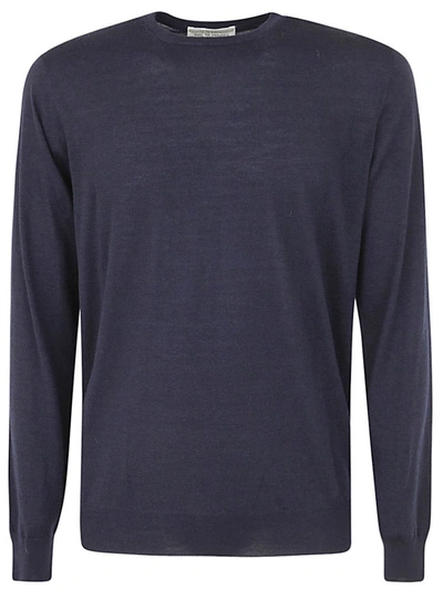 Filippo De Laurentiis Wool Silk Cashmere Long Sleeves Crew Neck Sweater Clothing In Blue