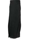 Forte Forte Satin Midi-skirt In Black