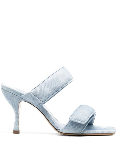 Gia Borghini Two Strap Sandals In Denim Shoes In Blue