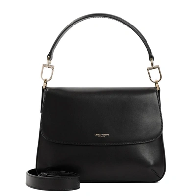 Giorgio Armani Official Store Medium La Prima Soft Baguette Bag In Nappa Leather In Black