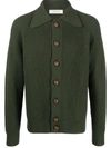 Giuliva Heritage The Nino Button-up Cardigan In Bottle Green