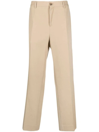 Golden Goose Relaxed Light Wool Straight Pants In Sand