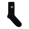 Gucci Cotton Blend Socks With Interlocking G In 1000 Black