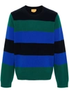 Guest In Residence Navy Stripe Sweater In Forest Cobalt Midnight