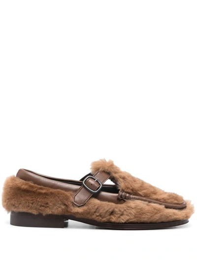 Hereu Alber Shearling Shoes In Brown