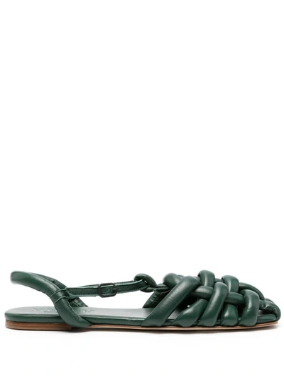 Hereu Cabersa Padded Leather Sandals In Green