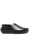 Hereu Round-headed Flat Sandals In Black