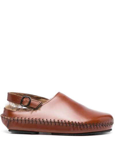 Hereu Slingback Cargol Shearling In Brown