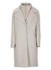 Herno Beige Long Casual Jacket In Grey