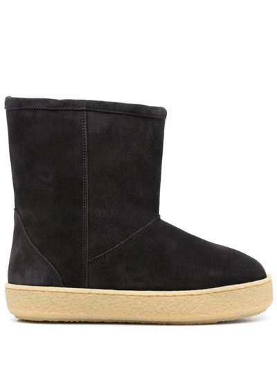 Isabel Marant Frieze Snow Boots In Faded Black