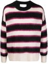 Isabel Marant Stripe Detailed Crewneck Jumper In 02fk Faded Black