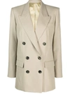 Isabel Marant Double-breasted Virgin-wool Blazer In 10st Straw