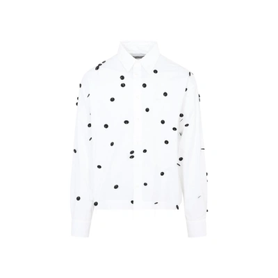 New Balance Papier Polka-dot Embroidered Poplin Shirt In White