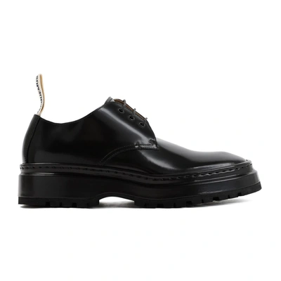 Jacquemus Pavane Leather Derby Shoes In Black
