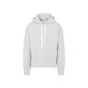 Jil Sander Minimalist Light Grey Cashmere-cotton Hoodie In Grey