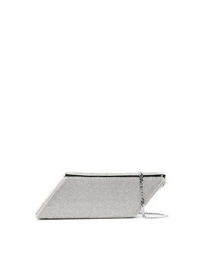 Kara Crystal-embellished Box-shaped Shoulder Bag In White