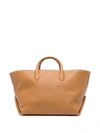 Khaite Medium Amelia Leather Tote Bag In Brown