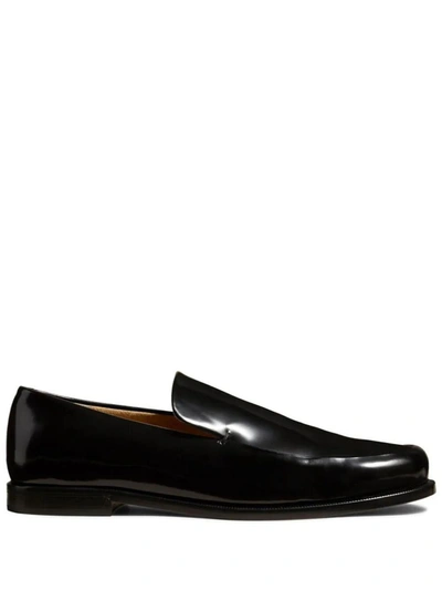Khaite 20mm Alessio Leather Loafers In Black