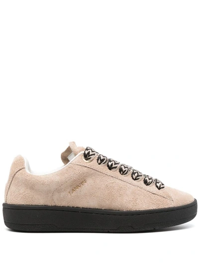 Lanvin Curb Lite Trainers Shoes In Nude & Neutrals