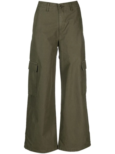 Levi's Mid-rise Cotton Cargo Trousers In Olive Night