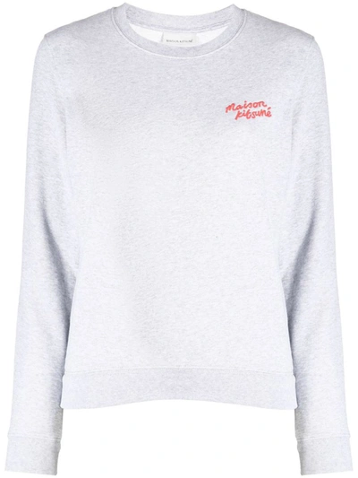 Maison Kitsuné Logo Sweatshirt Clothing In Grey