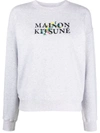 Maison Kitsuné Logo-print Cotton Sweatshirt In Grey