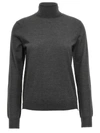Maison Margiela Grey Stitching Wool Turtleneck Sweater In Gray