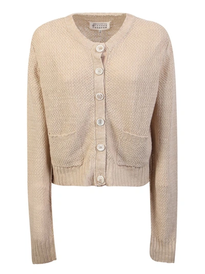 Maison Margiela Knitted Long-sleeve Cardigan In Brown